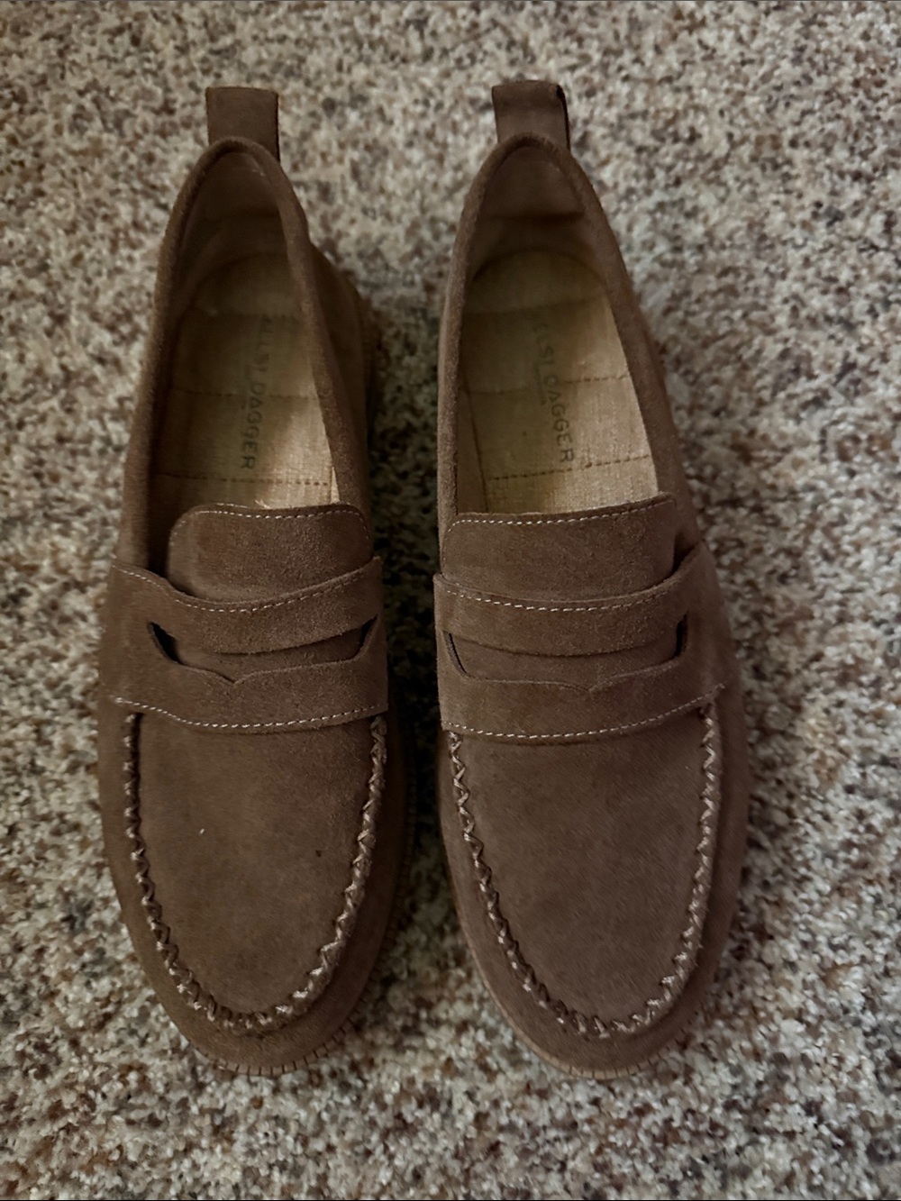 Kelsi Dagger Brown Suede Penny Loafers
